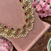 Vriksham Ruby and Emerald Stone Guttapusalu Bridal Set-G18181